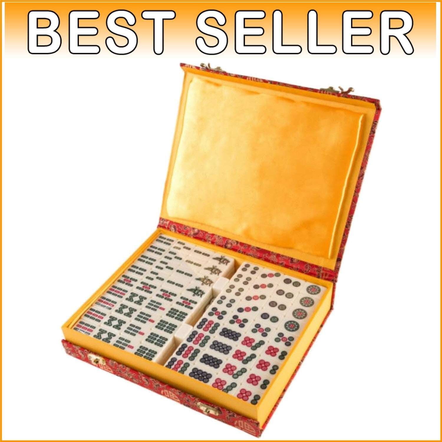 Family-Friendly Mahjong Game Set with 146 Tiles & Beautiful Storage Case
