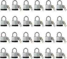 Load image into Gallery viewer, Corrosion-Resistant Keyed Alike Padlock Set - 24 Locks and 48 Keys Included
