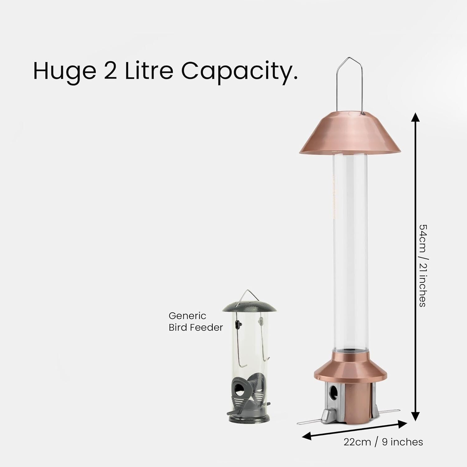 Weatherproof Antique Copper Wild Bird Feeder – Indestructible 4lb Capacity