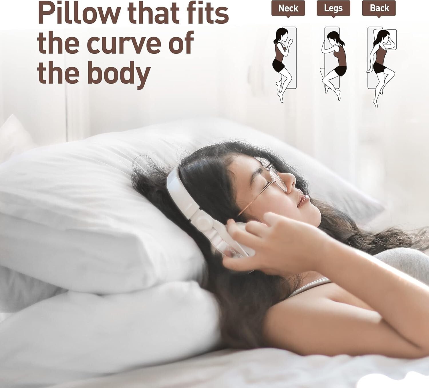 Comforting 20x60” Premium Body Pillow for Adults - Ideal for Pregnancy & Sleep