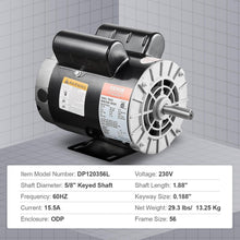 Load image into Gallery viewer, High Efficiency 3HP Compressor Motor - 3450 RPM with Keyed Shaft for Air Tools
