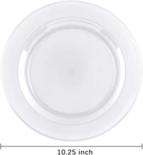 Load image into Gallery viewer, Elegant 10.25 Inch Clear Plastic Plates - 100 Premium Disposable Dinner Plates