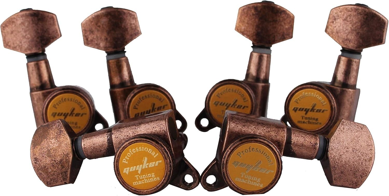 1:18 Gear Ratio Locking Tuners 3L + 3R - Ideal for Electric & Acoustic Guitars