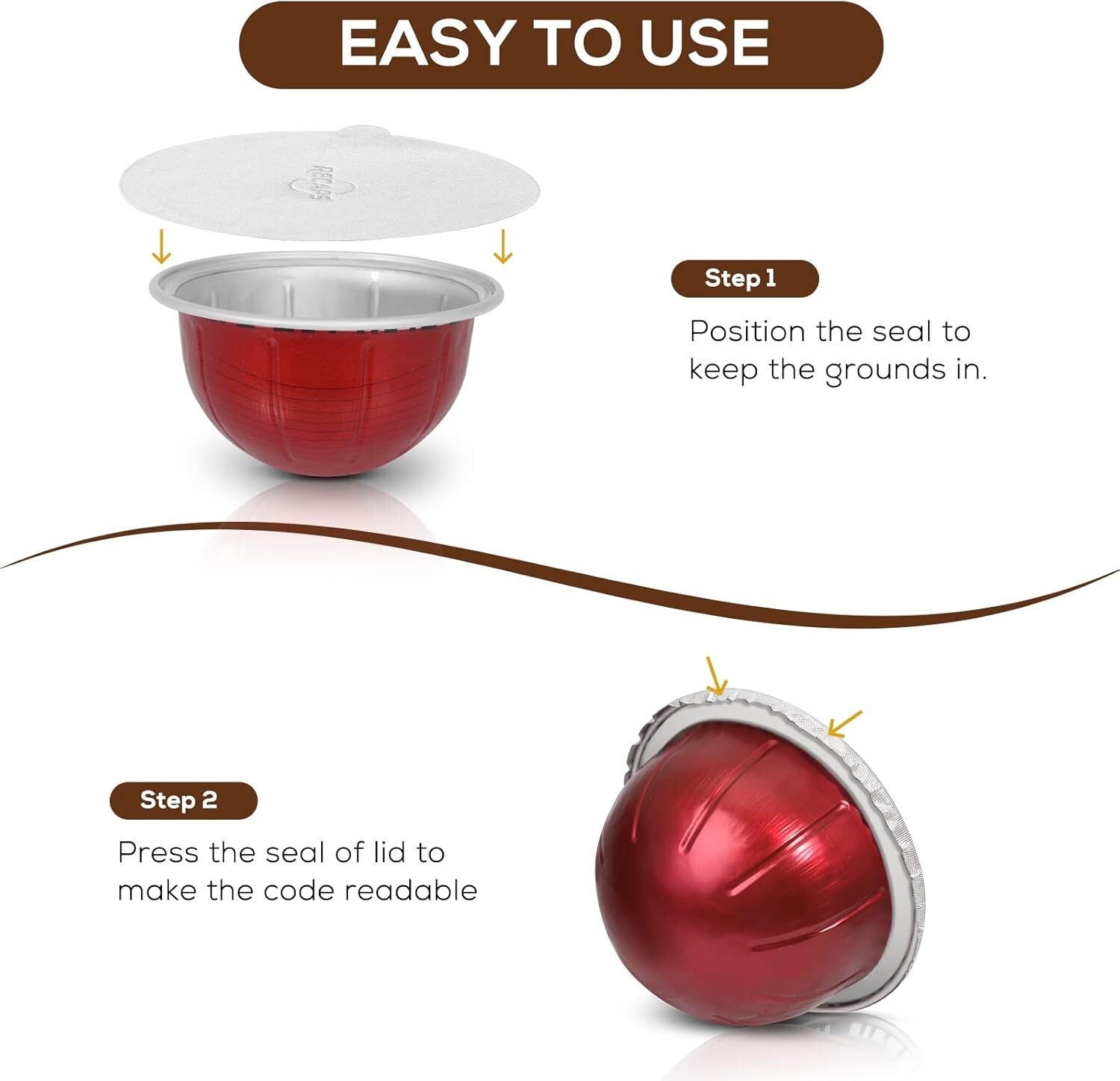 Strong Adhesive Aluminum Foil Lids for Reusable Nespresso Vertuo Coffee Pods