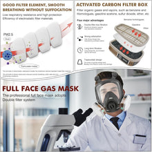 Load image into Gallery viewer, Comfort-Fit Full Face Gas Mask with 4 High-Efficiency Activated Carbon Filters