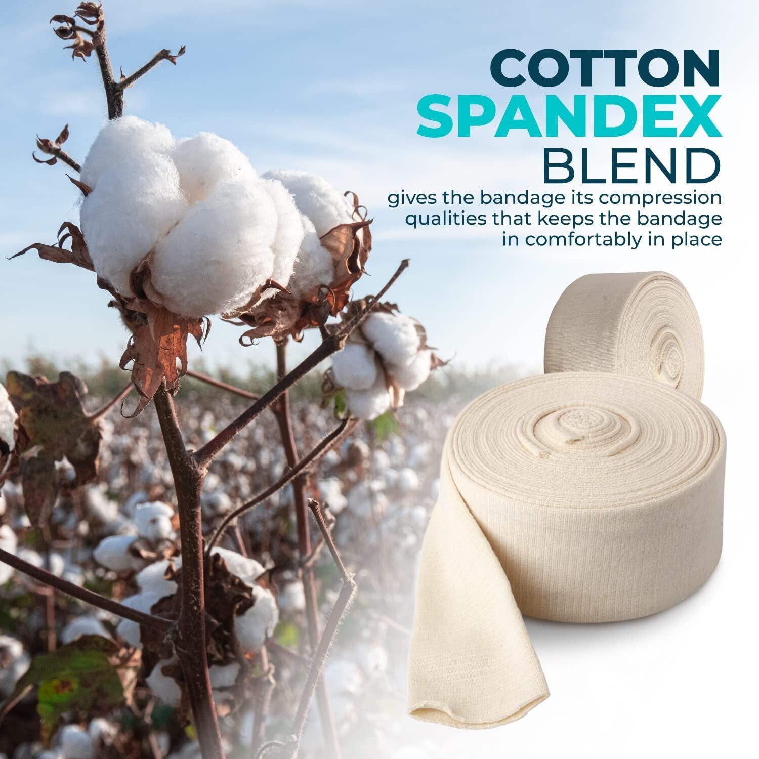 Elastic Tubular Bandage for Injury Support - 6.9" x 33' with Cutting Scissors