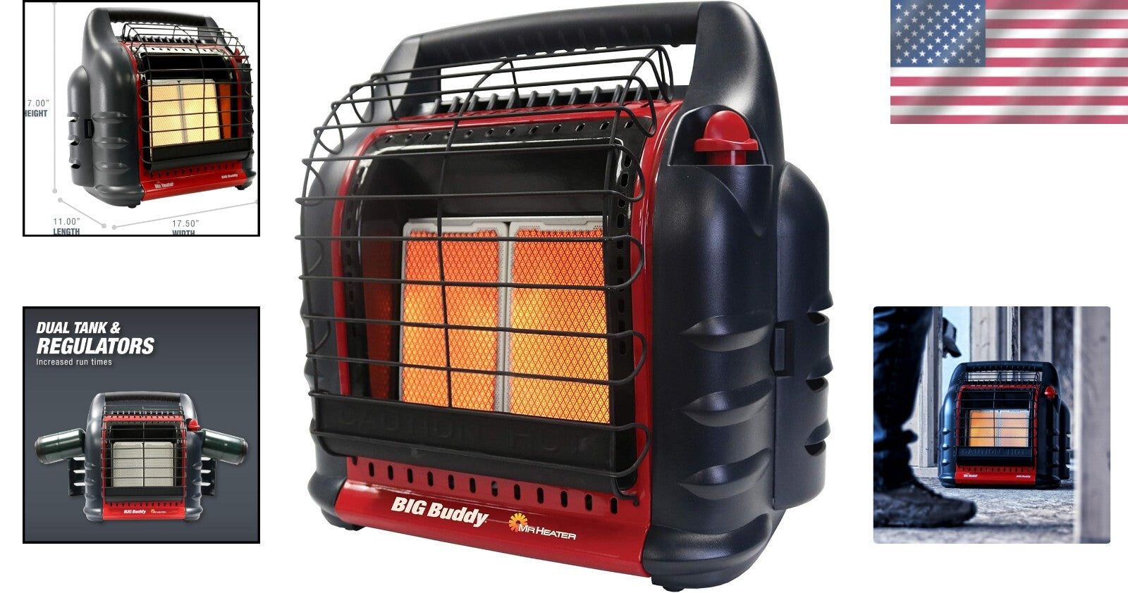 Big Buddy Portable LP Heater - 450 sq ft Coverage with Safety Shutoff Features