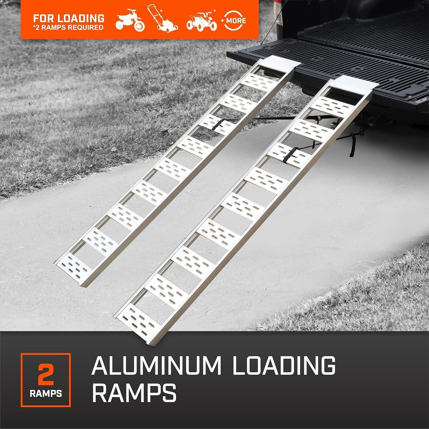 Fixed Aluminum Ramps with Traction Treads - Securely Load Lawn Tractors & Mowers