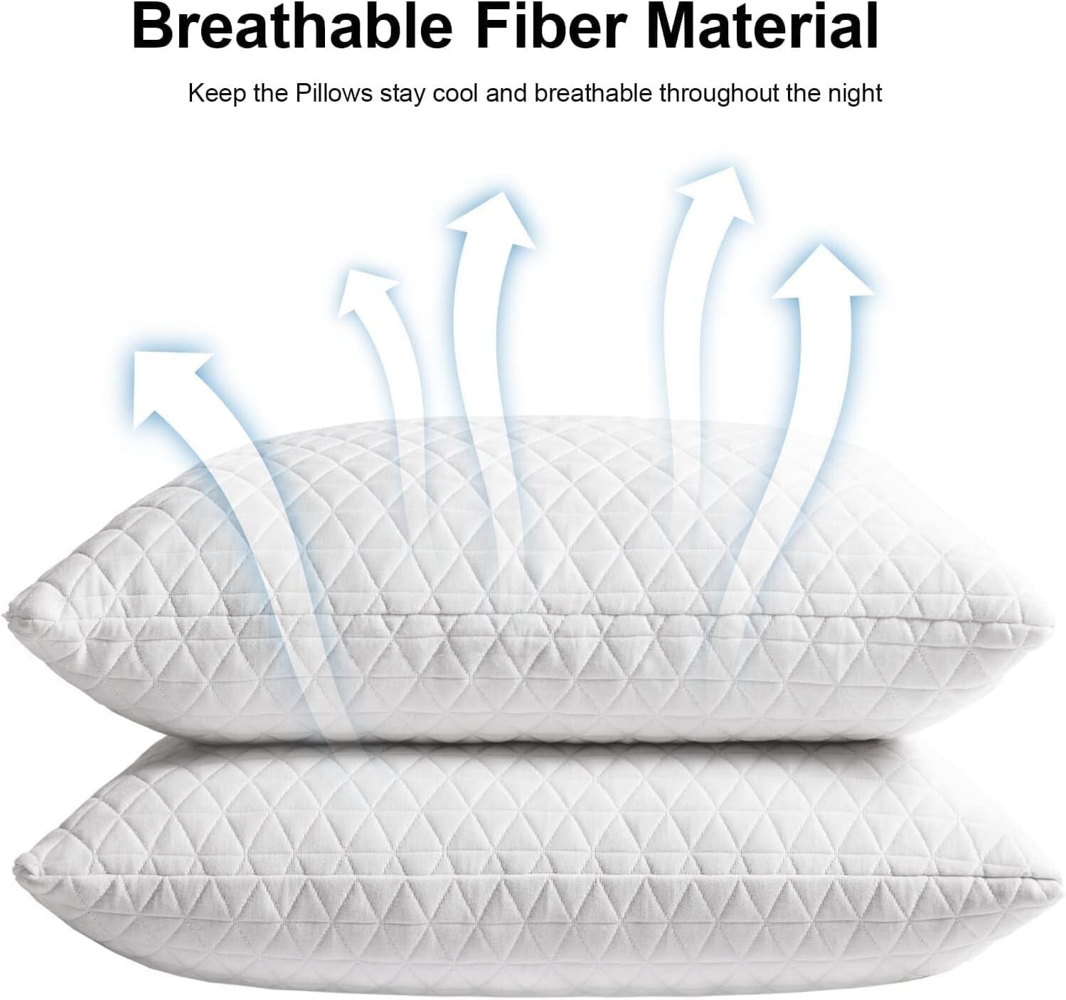 Cooling Adjustable King Size Memory Foam Pillows - Soft Support for All Sleepers