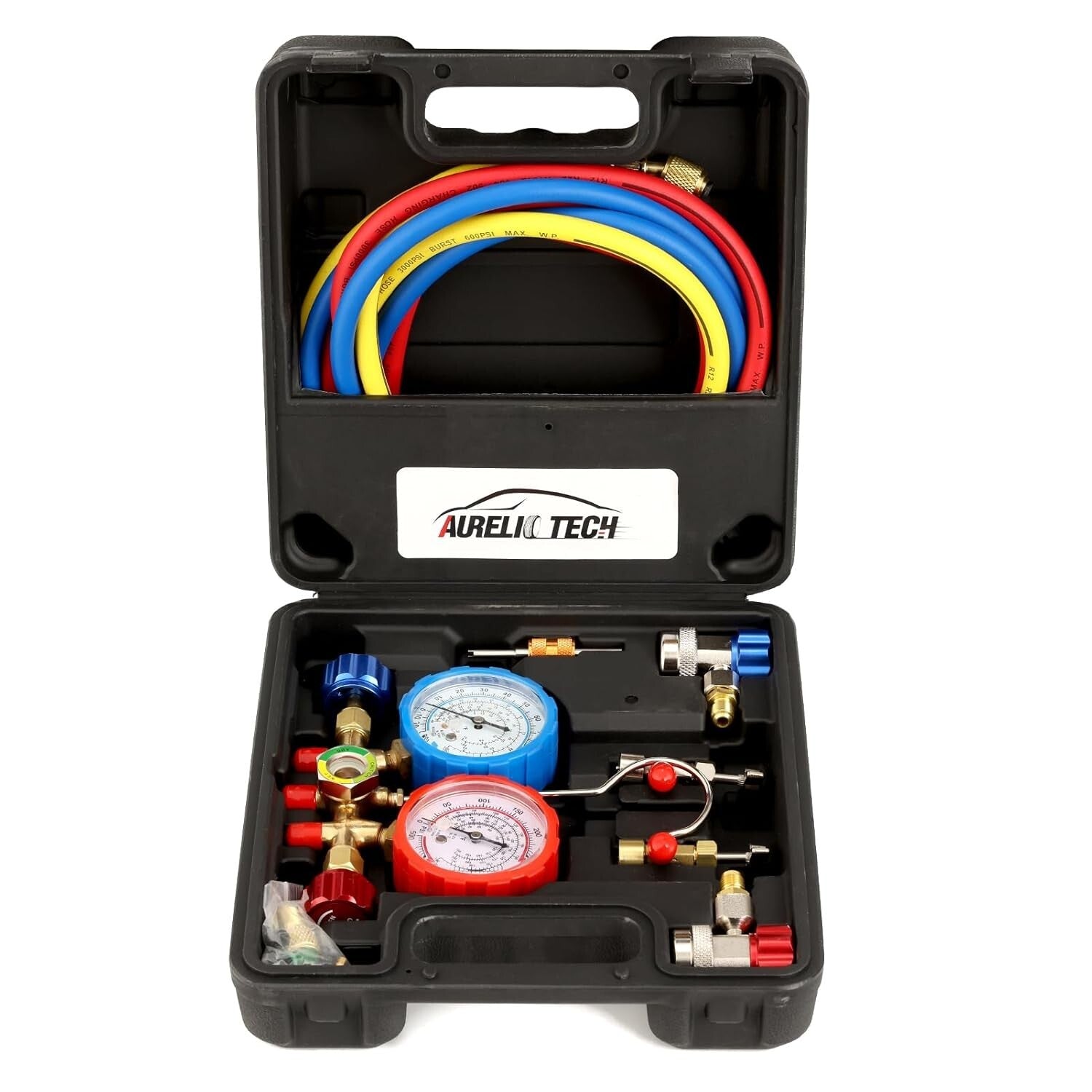 Professional 3-Way A/C Manifold Gauge Set for R134A R12 R22 R502 Refrigerants