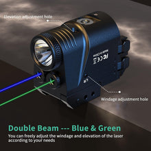 Load image into Gallery viewer, Rechargeable Tactical Pistol Light with Adjustable Dual-Laser Beam Power