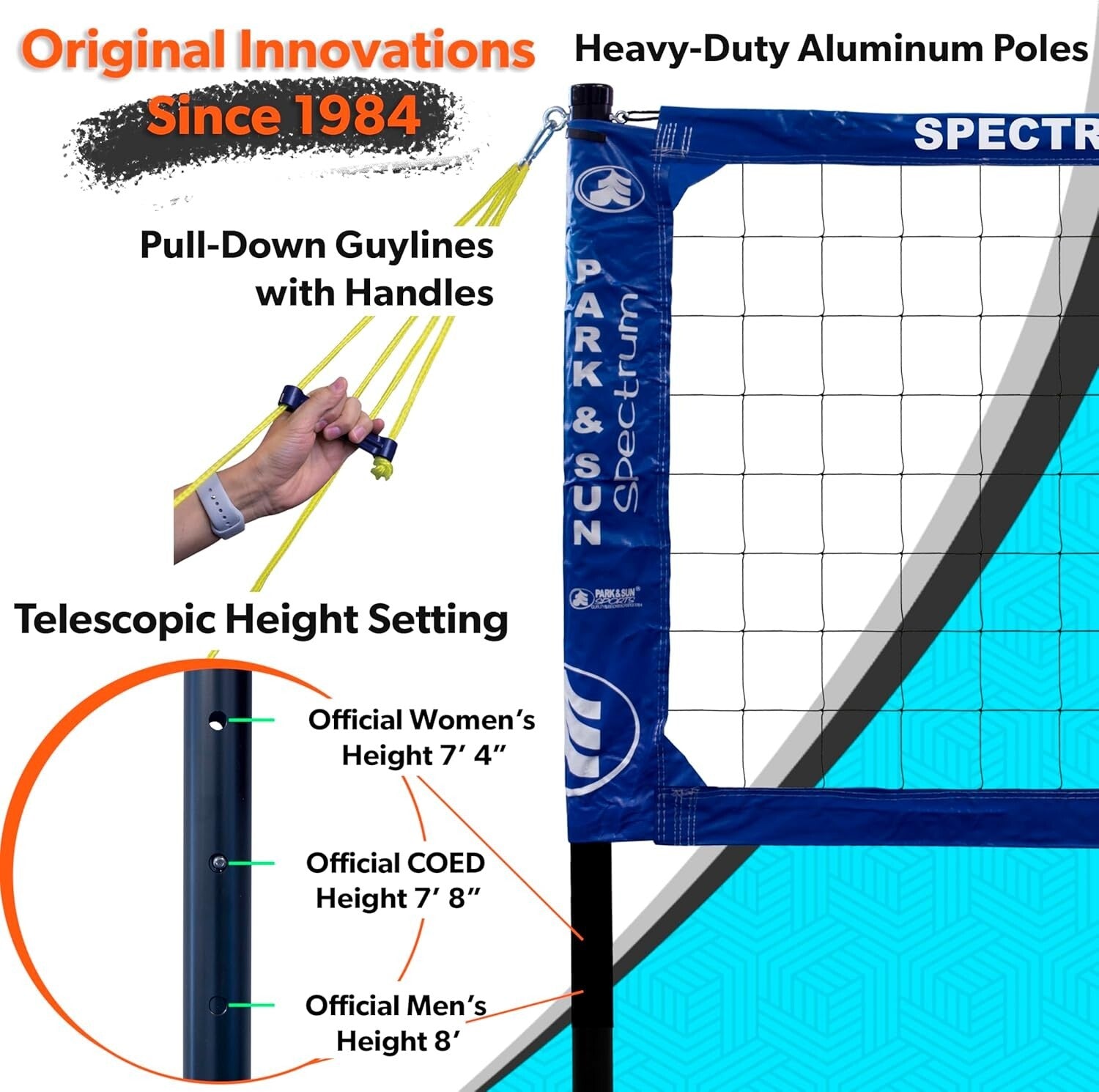 Lightweight Portable Volleyball Net with Reinforced Tension for Competitive Play