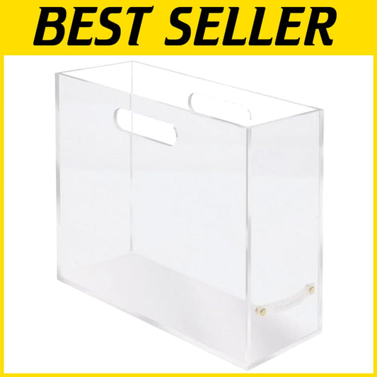 Elegant Clear Acrylic File Box Slim Organizer for Stylish Desk Storage 12.25"L