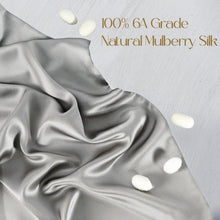 Load image into Gallery viewer, Luxury 600 Thread Count Mulberry Silk Pillowcases 2 Pack - Queen Size, Grey