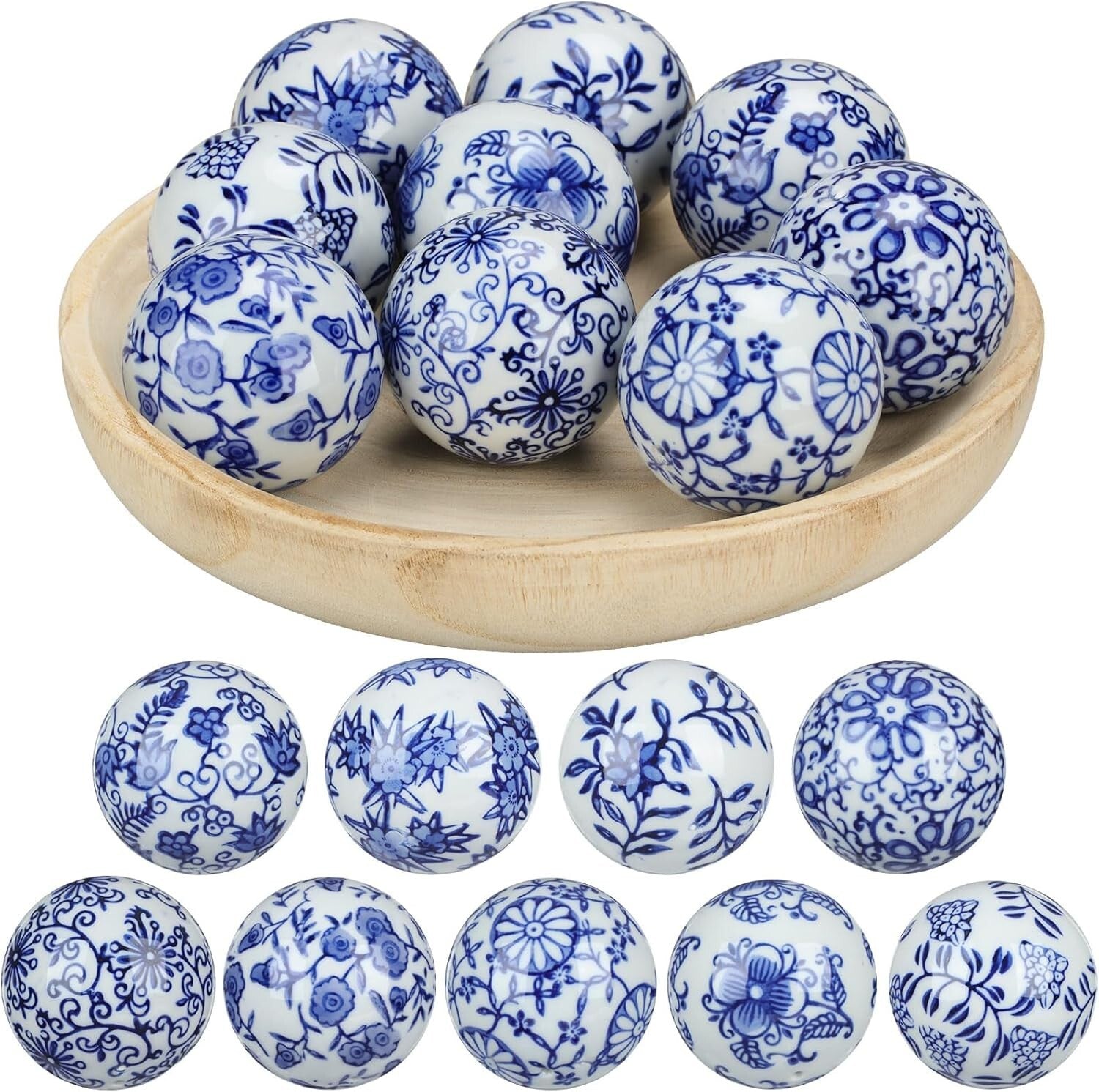 Set of 9 Decorative Chinoiserie Balls - Stunning Centerpieces for Every Occasion