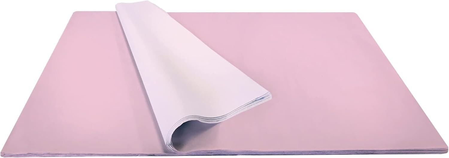 Bulk Pastel Pink 480-Sheet Recycled Tissue Paper, 20" x 30" Eco-Friendly Sheets