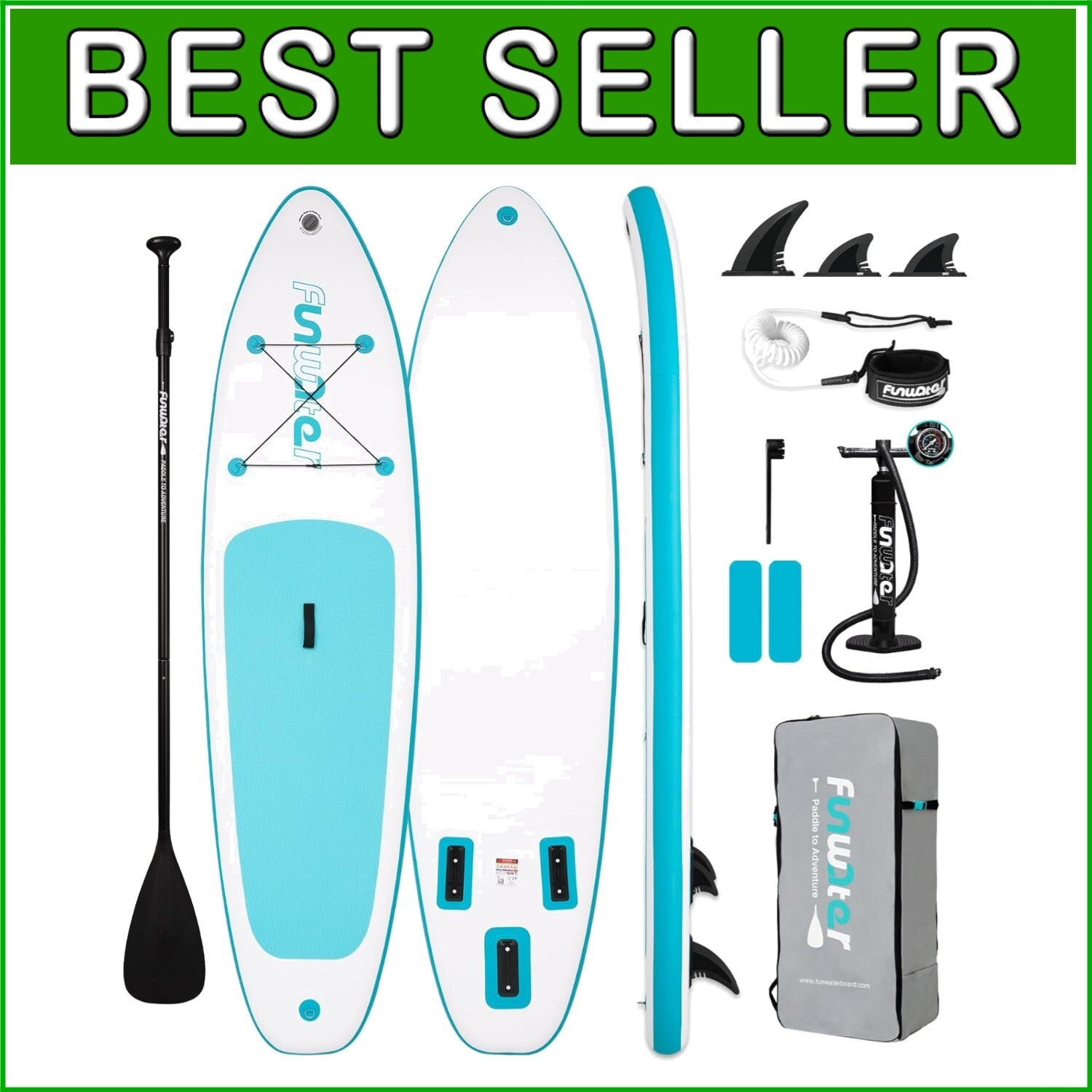 Compact Inflatable SUP with Premium Accessories - Ideal for Youth & Adults