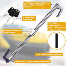 Load image into Gallery viewer, Retractable Anti-Theft Steering Wheel Lock with Extra Keys and Accessories