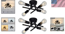 Load image into Gallery viewer, 2-Pack Modern Dimmable 4-Light Semi Flush Mount Ceiling Fixture in Matte Black