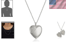 Load image into Gallery viewer, Sterling Silver Satin Finish Heart Locket Necklace with Hidden Hinge - 30 inches