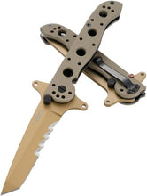Load image into Gallery viewer, Lightweight Serrated Folding Knife with Desert Tan G10 Handle - Perfect for EDC