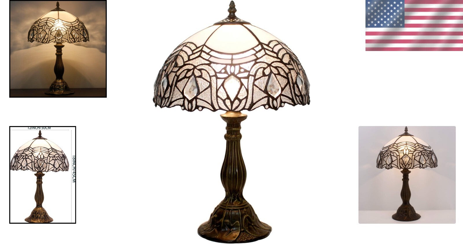 Classic Tiffany Style Stained Glass Lamp - Perfect for Any Room, Indoor Use Only