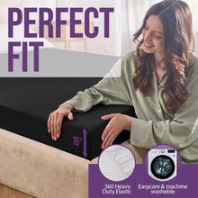 Load image into Gallery viewer, Soft Black King Size Grounding Bed Sheet - 400 Thread Count &amp; Conductive Silver