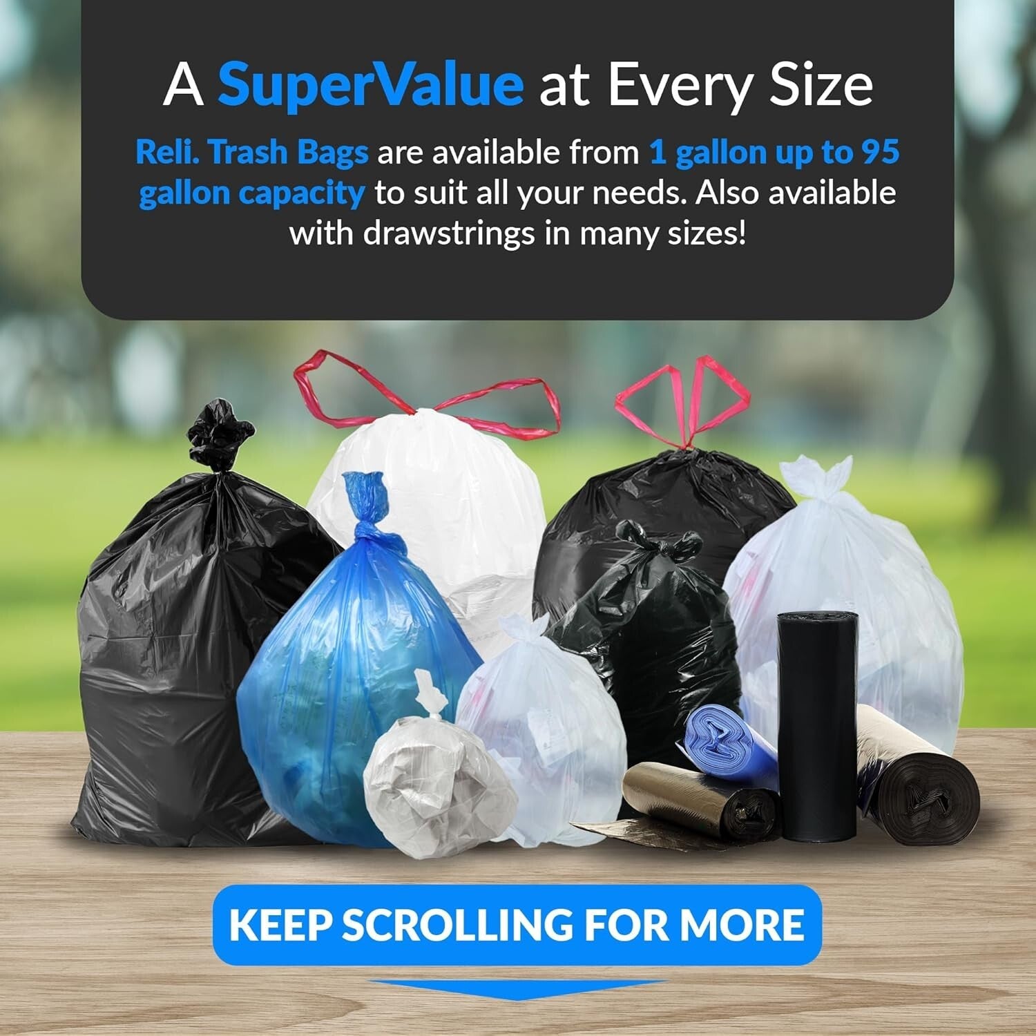 Extra Strong 33 Gallon Trash Bags - Black Plastic, 250 Heavy Duty Liners