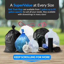Load image into Gallery viewer, Extra Strong 33 Gallon Trash Bags - Black Plastic, 250 Heavy Duty Liners