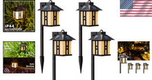 Load image into Gallery viewer, Elegant Japanese Solar Lights - 4 Pack Waterproof Pathway Garden Illumination