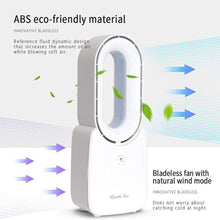 Load image into Gallery viewer, Rechargeable Bladeless Desk Fan with 5-Color LED Light - 3 Speed Quiet Operation