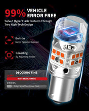Load image into Gallery viewer, Premium 1156 Amber LED Bulbs with Intelligent IC Driver - 500% Brightness 2 Pack