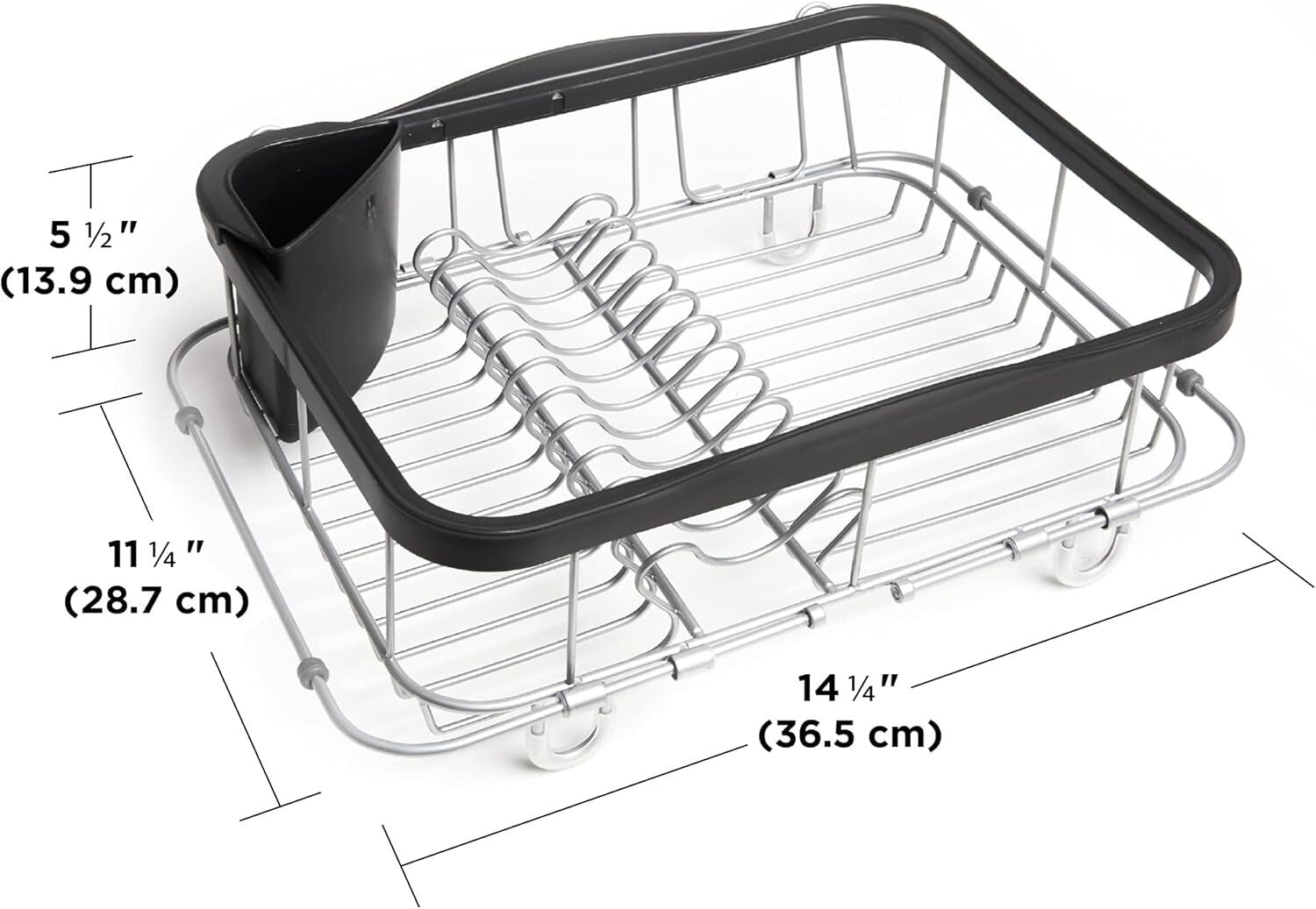 Stylish Sink Drying Rack with Cup Holders - Durable & Compact Kitchen Solution