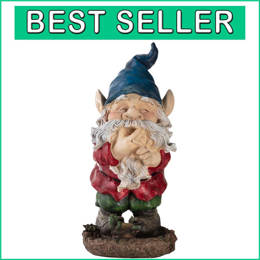 15" Colorful Weather-Resistant Outdoor Garden Gnome Statue for Whimsical Decor