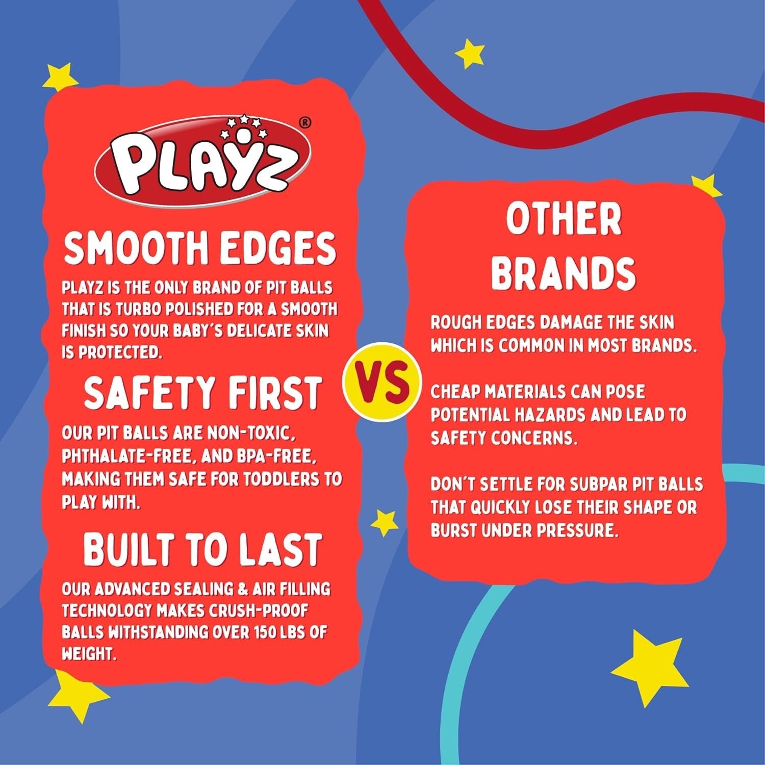 Durable & Lightweight Mini Ball Pit Balls - 200 Count, Non-Toxic Colorful Fun