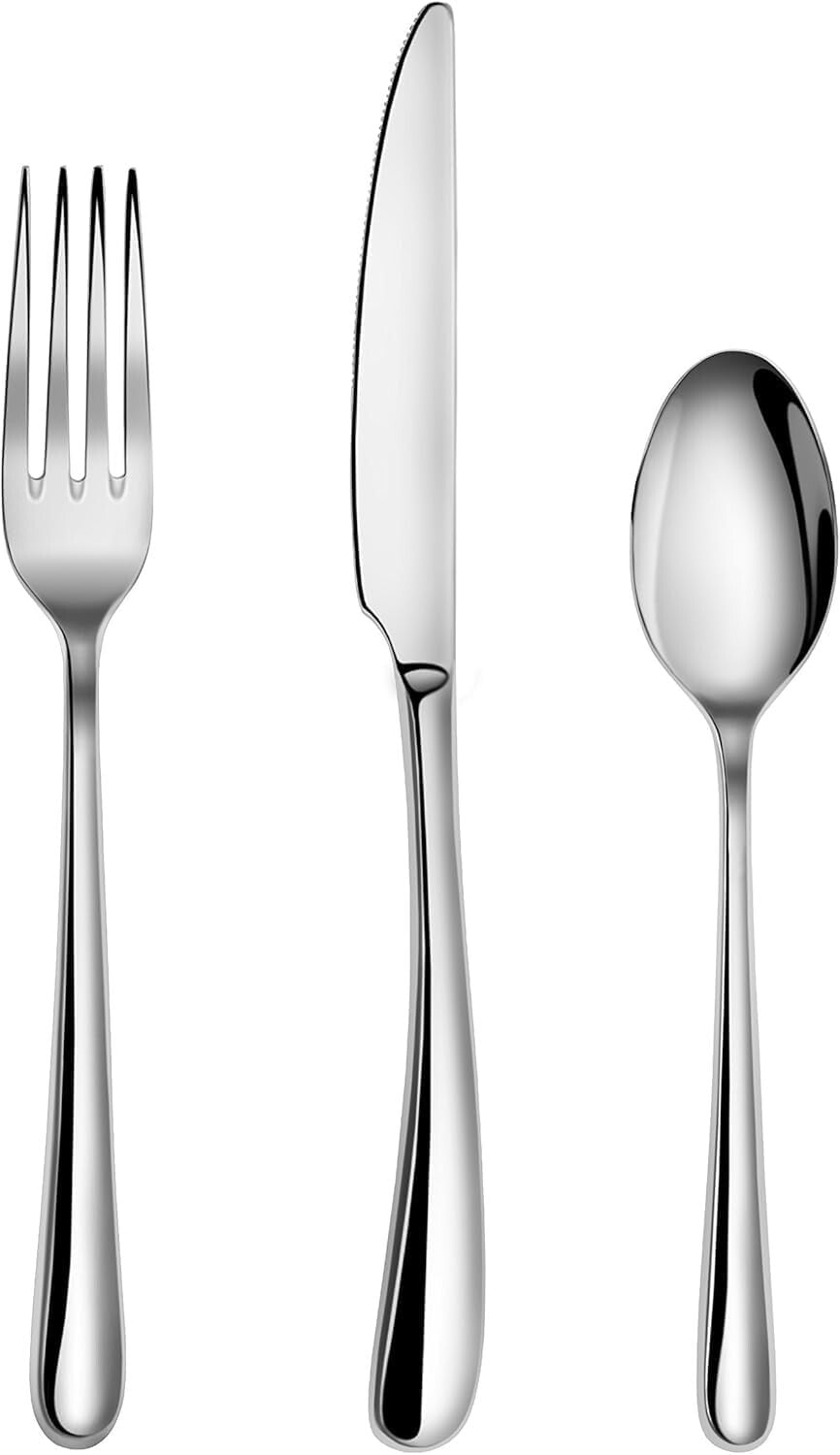 Rain II Mirror Finish Stainless Steel Flatware - Service for 12, 36-Piece Set