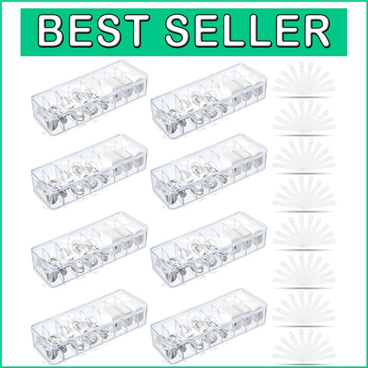 Versatile Clear Cord Storage Box with 80 Silicone Ties - Ideal for Home & Office