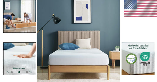 Unique Twin Cooling Memory Foam Mattress - 8-Inch Green Tea Infused Comfort