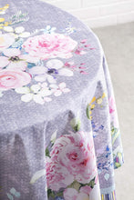 Load image into Gallery viewer, Versatile 69" Round Cotton Tablecloth - Sweet Rose Lavender for Dining &amp; Parties