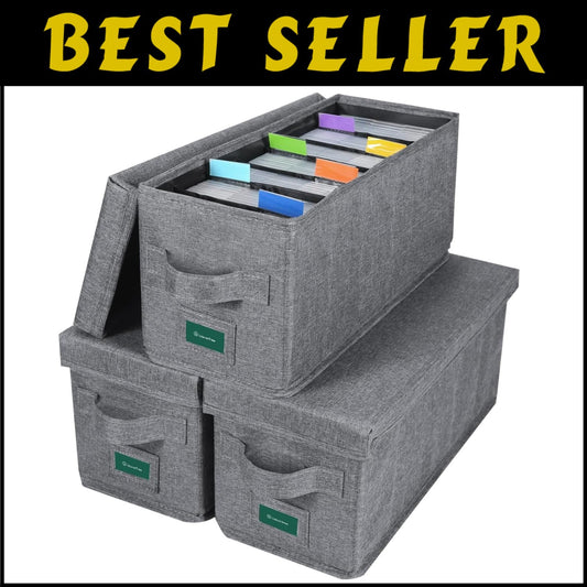 Premium CD Storage Solutions: Waterproof Fabric Case Holder with Labels, 3-Pack