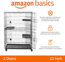 Load image into Gallery viewer, Metal 3-Tier Cat Cage Playpen: Secure &amp; Stylish Safety for your Feline Friends