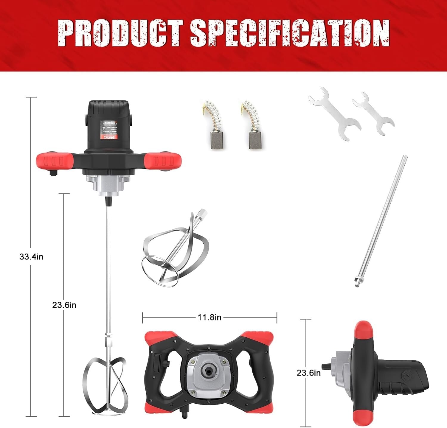 Versatile Cement Mixer with 6 Speed Settings for Efficient Material Mixing