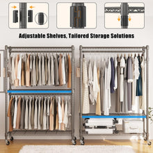Load image into Gallery viewer, Versatile 3-Tier Metal Clothing Rack on Wheels for Organized Spaces - 80.7" High