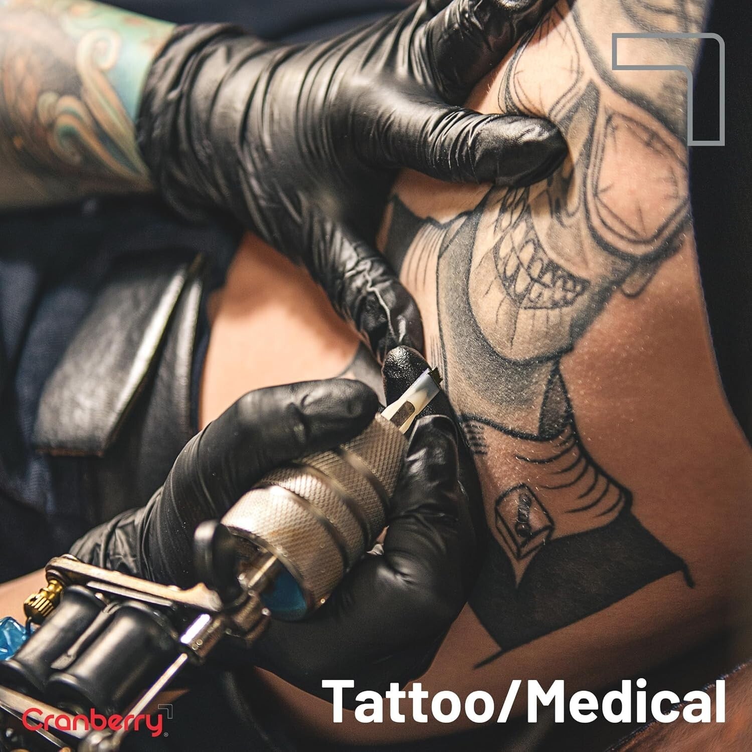 Durable 3.2 Mil Black Carbon Nitrile Exam Gloves, Large - 2000 Pack, Powder-Free