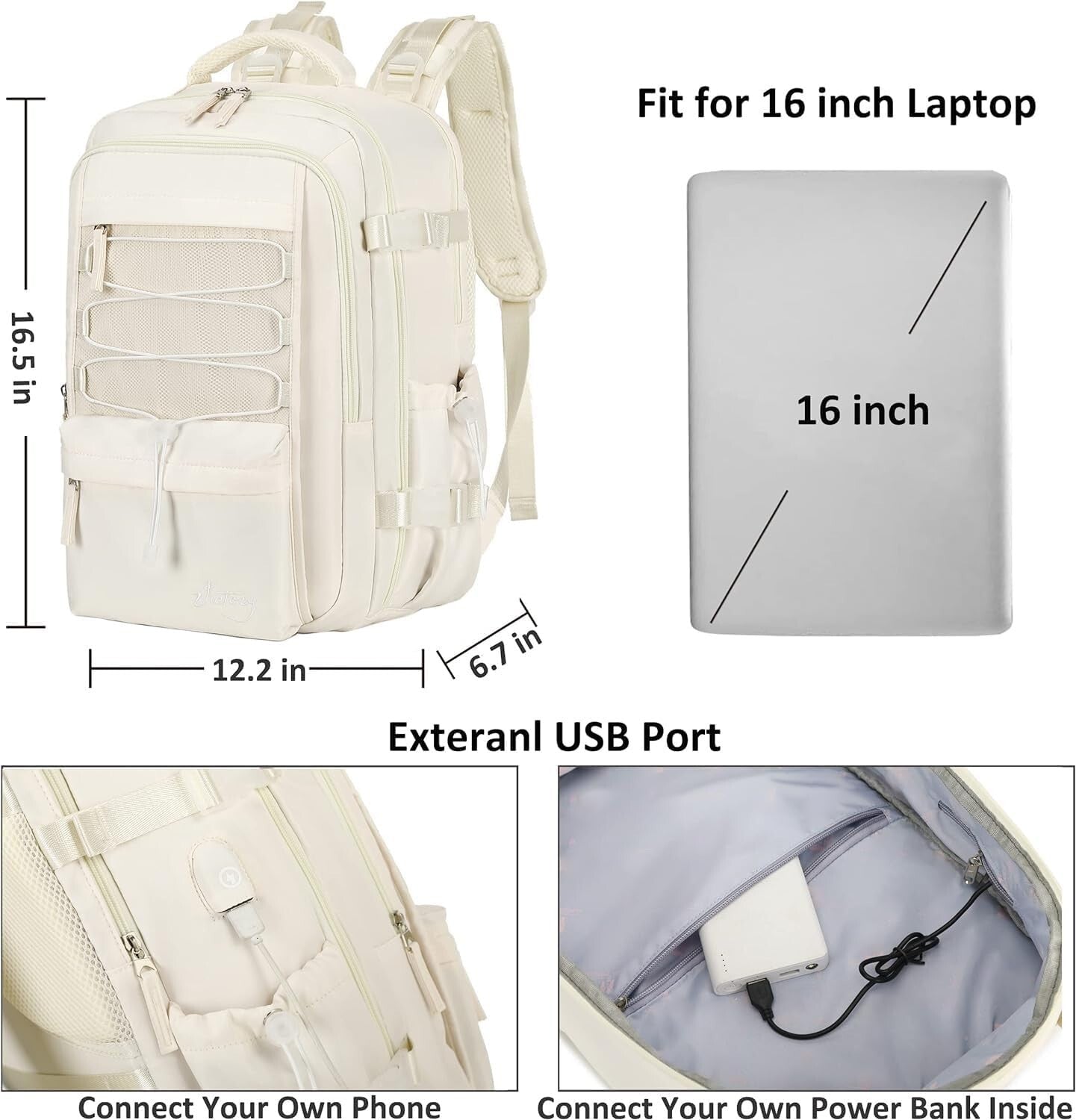 Durable Travel Backpack with USB Port for Daily Commutes & Outdoor Adventures