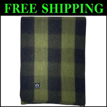 Load image into Gallery viewer, Large Green Buffalo Plaid Wool Blanket - Warm and Washable for All Seasons