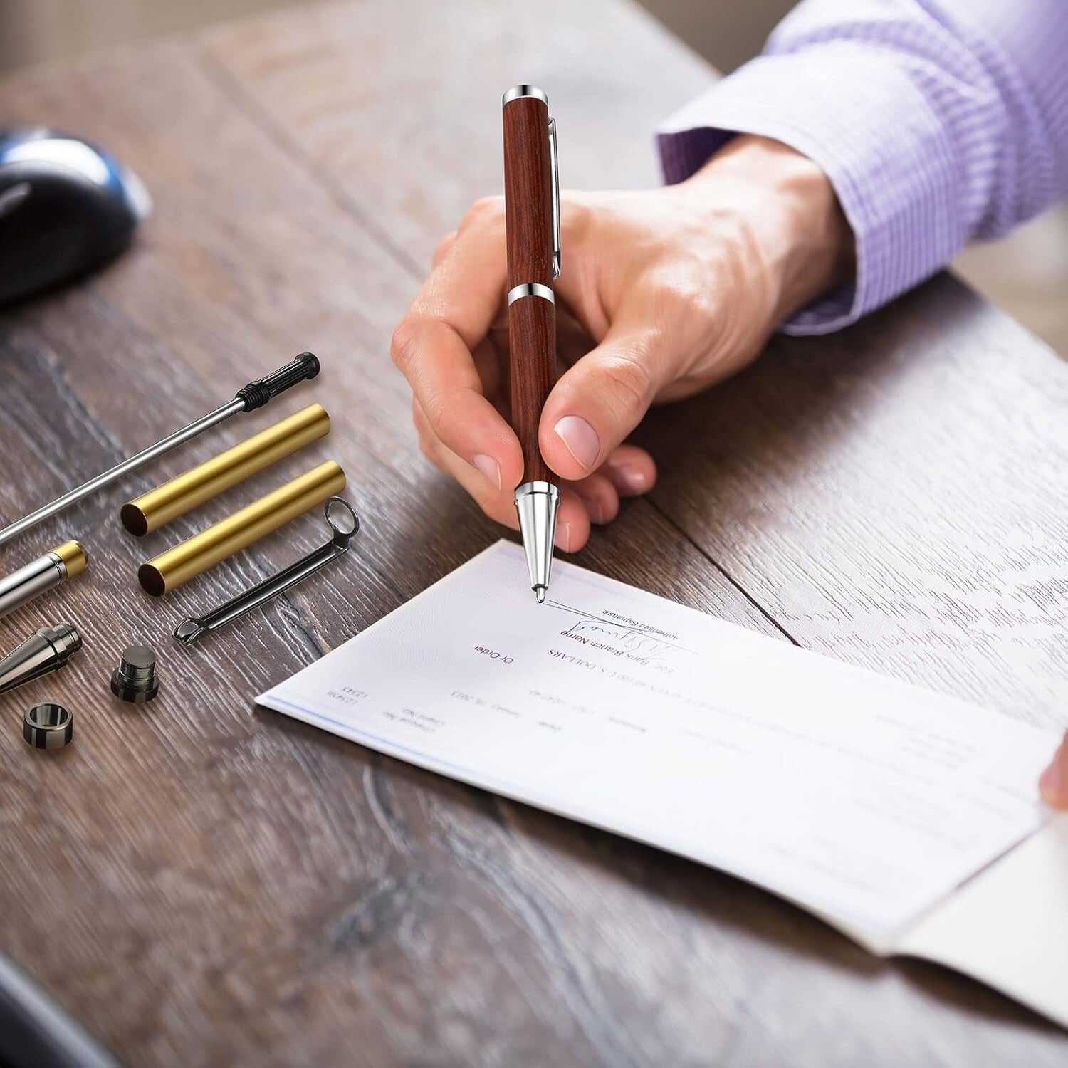 DIY Wood Turning Pen Kit - 30 Pcs in Black, Silver, Gold for Personalized Gifts