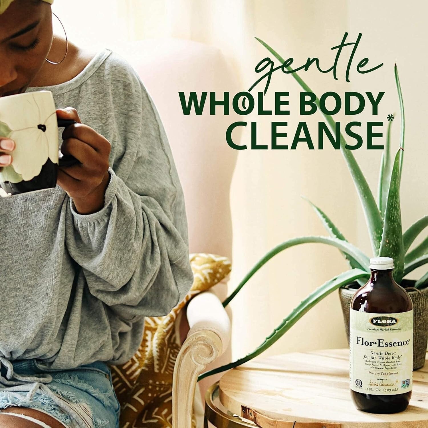 32oz Flor Essence Herbal Detox Tea - Daily Gentle Cleanse for Digestive Health