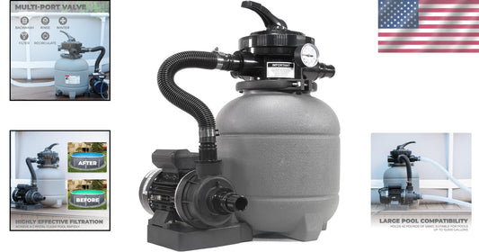 High-Efficiency Pool Filter Pump with 7-Way Valve for Above-Ground Pools
