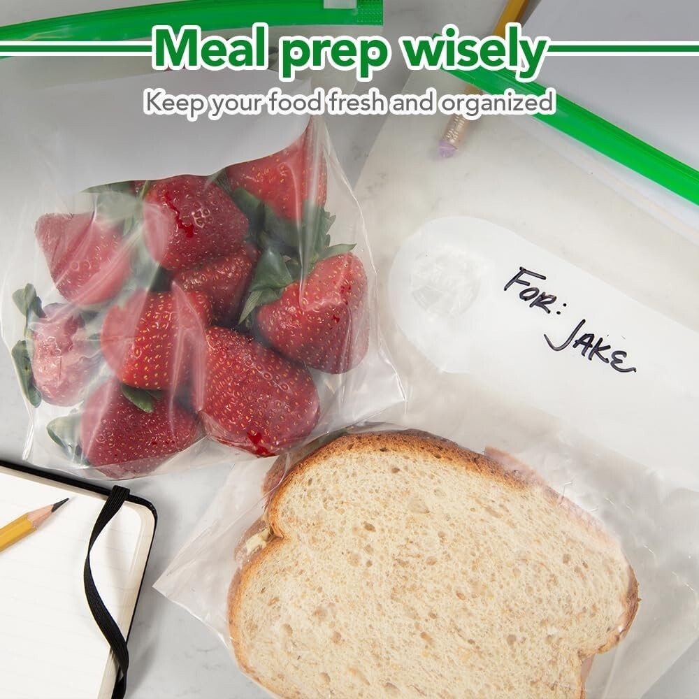 Clear Quart Slider Bags with Expandable Bottom - 500 Count, Perfect for Storage